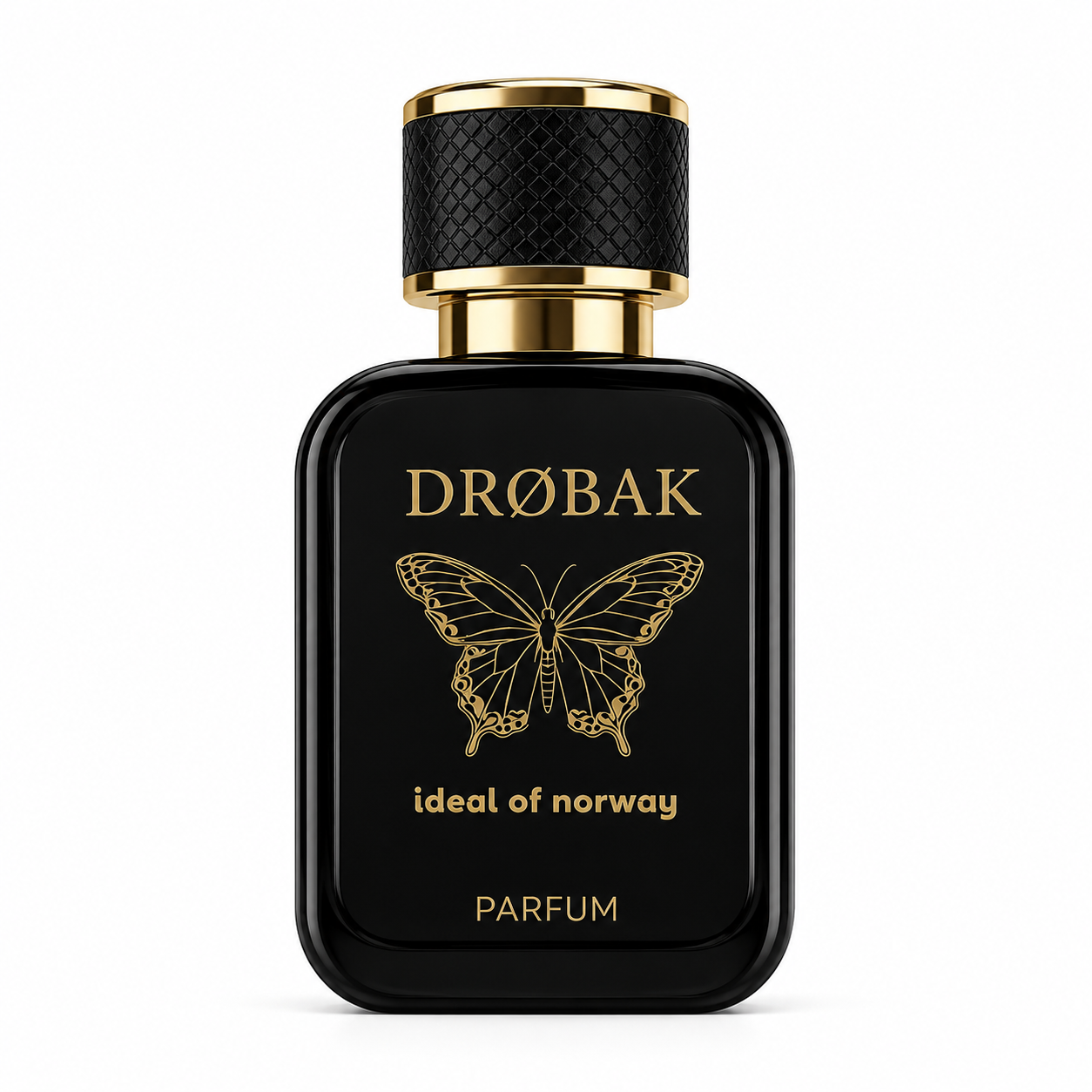 Drøbak Parfyme Premium luksuriøs unisex parfyme med sofistikerte duftnoter og elegant flasketdesign.