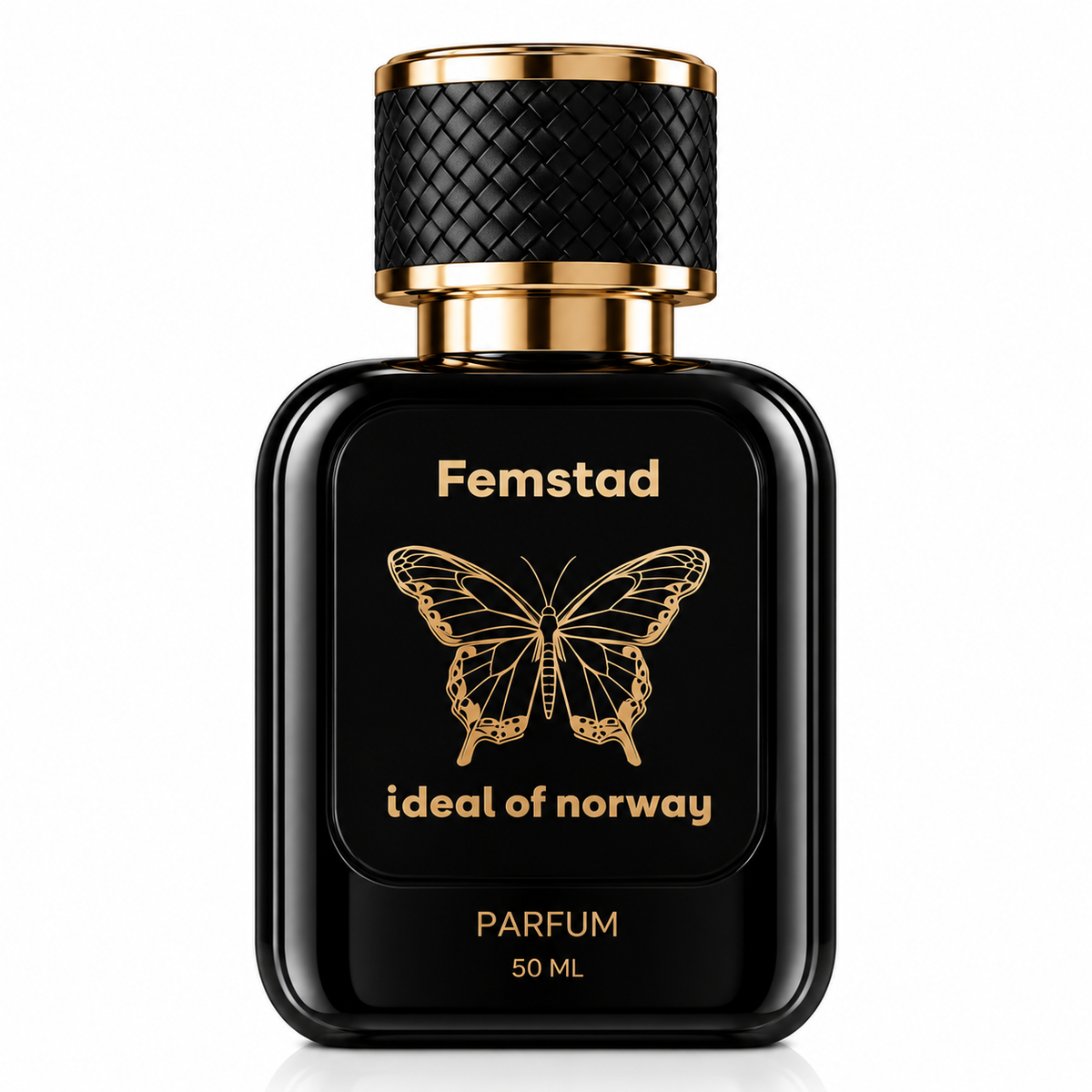 Femstad 404 black luxury perfume bottle by Ideal of Norway, 50 ML