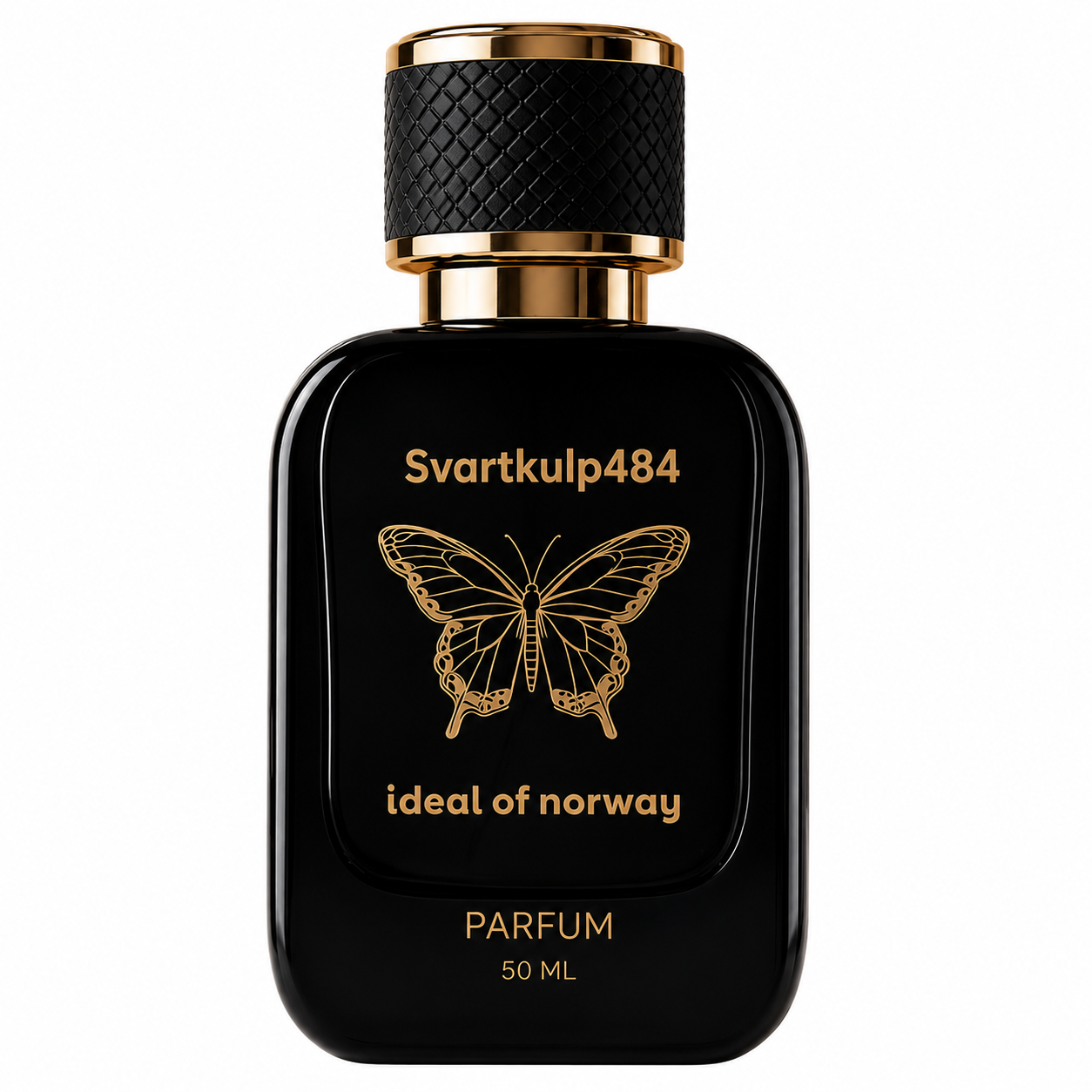 Svartkulp484 Ideal of Norway black perfume bottle