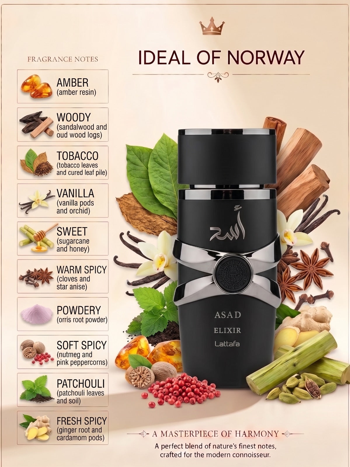 Asad Elixir perfume fragrance notes by Lattafa