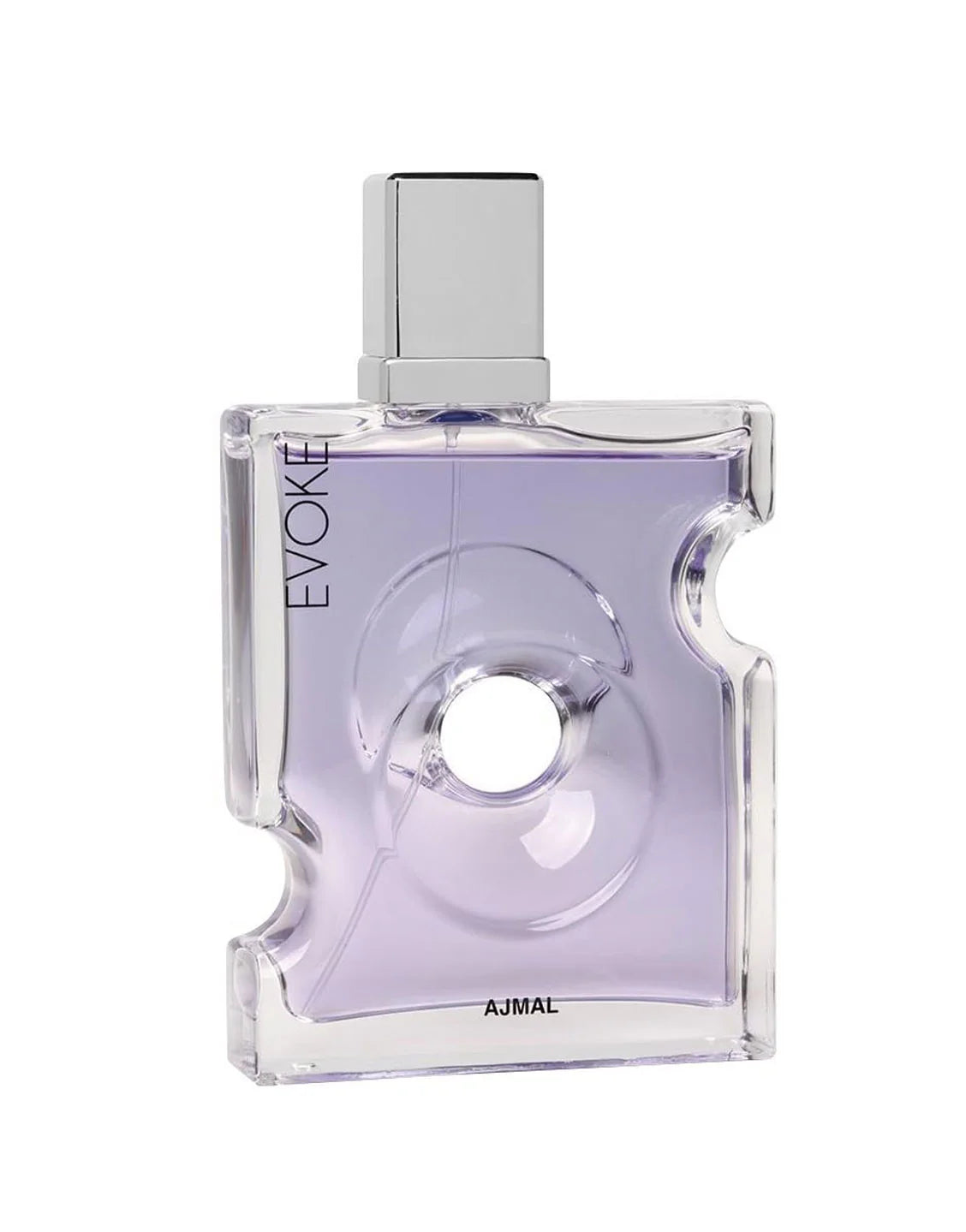Evoke Eau de Parfum til Unisex i en moderne geometrisk glassflaske med sølvfarget kork.