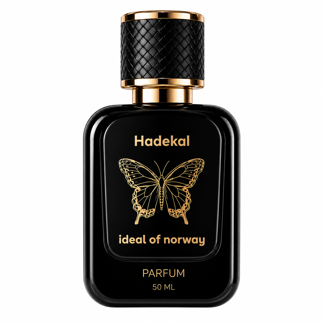 Hadekal 50ml perfume bottle on white background