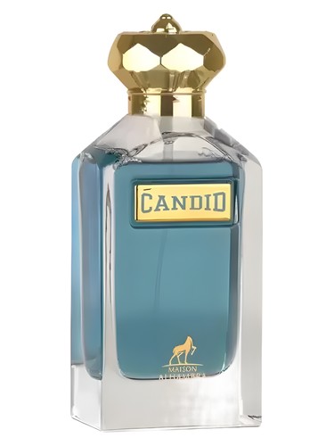 Maison Alhambra Candid 100ml blue and gold perfume bottle